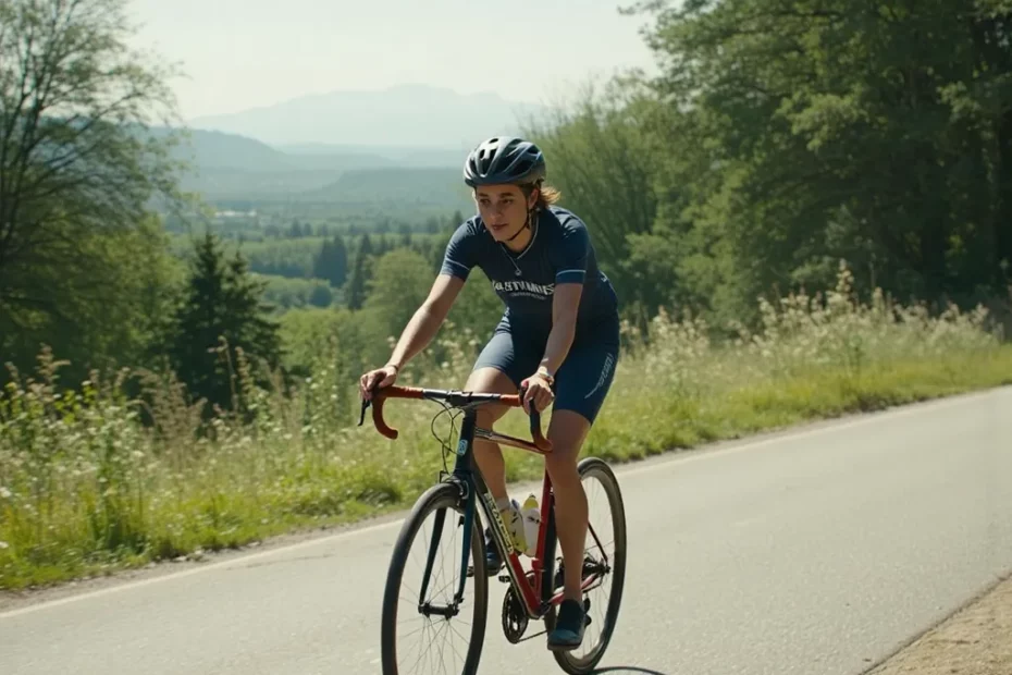 Beginner cyclist enjoying a ride on a sunny day with essential gear.