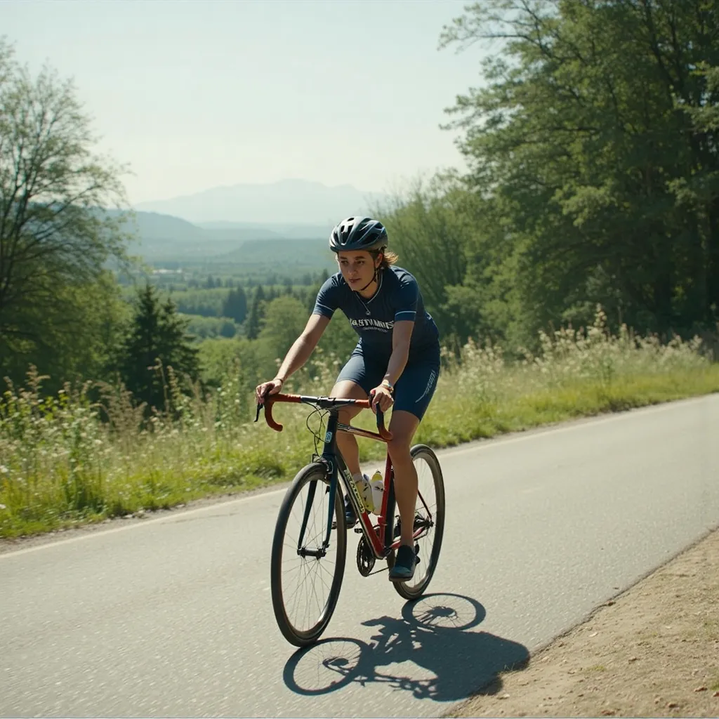 Beginner cyclist enjoying a ride on a sunny day with essential gear.